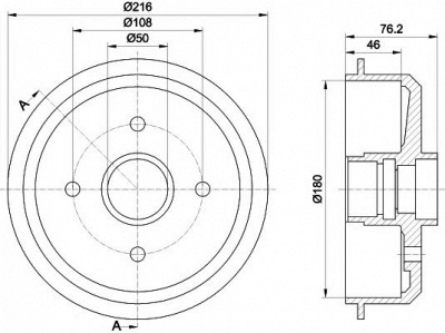 HELLA PAGID 8dt355300111 -  Тормозной барабан